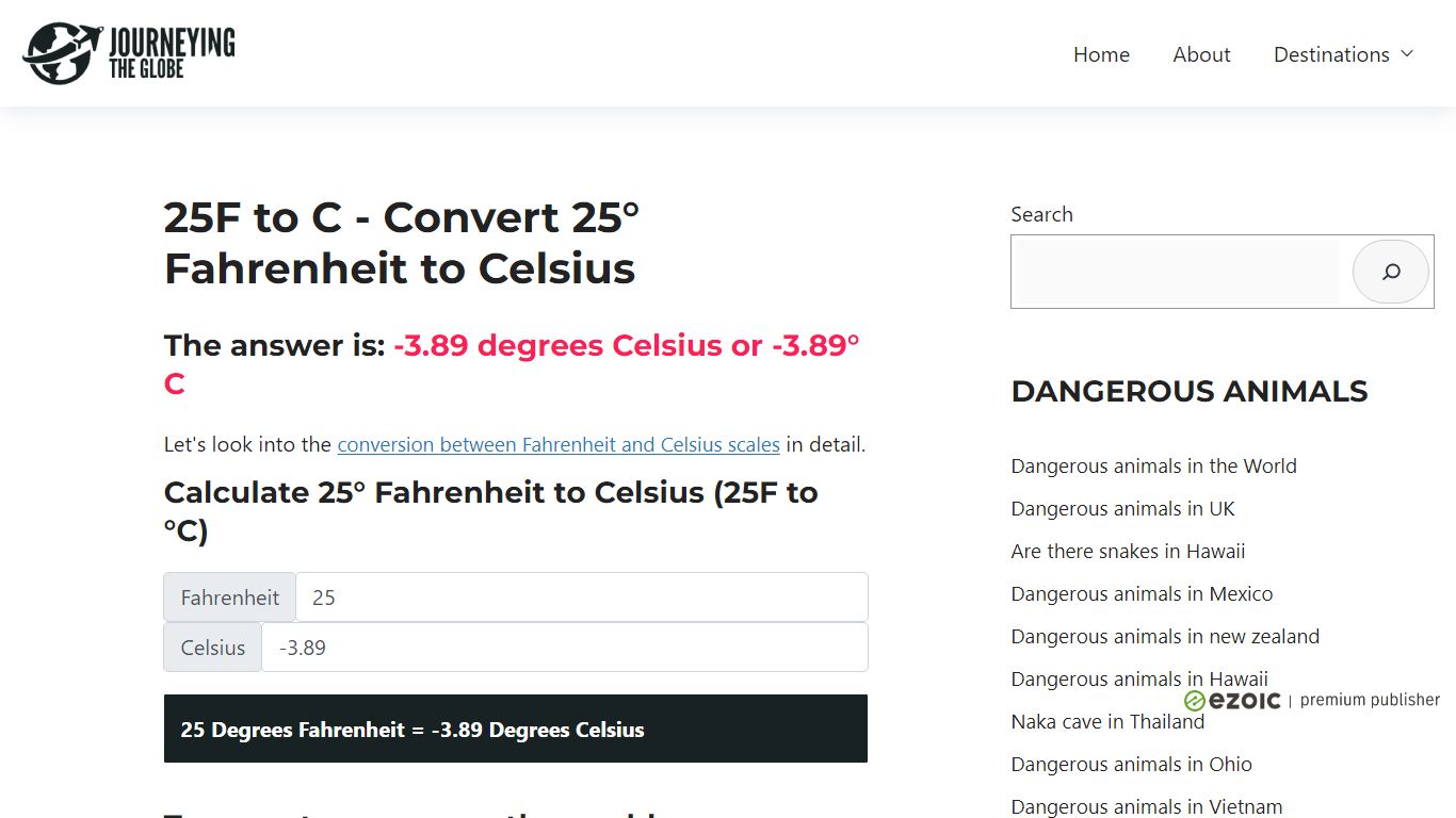 25 f to c | 25 Fahrenheit to Celsius | [+ Examples] - Journeying The Globe