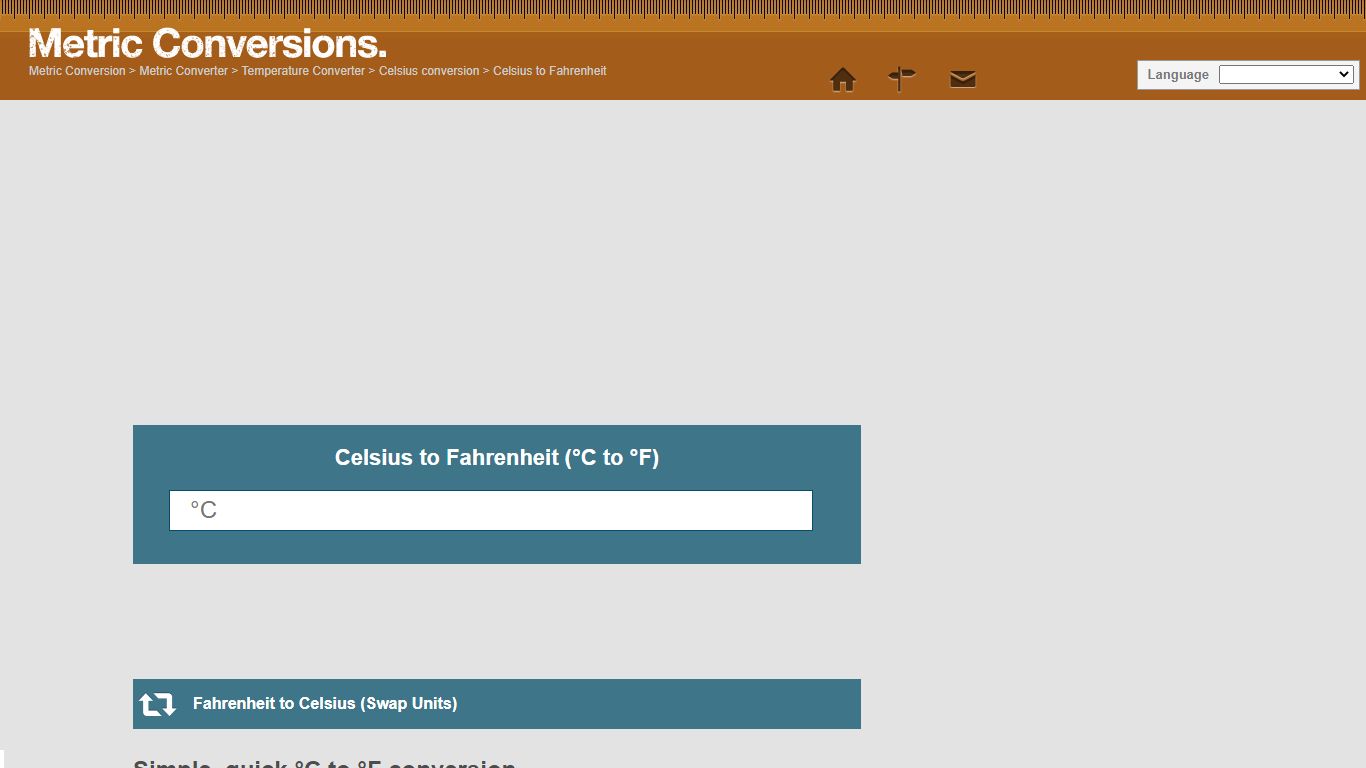 Celsius to Fahrenheit (°C to °F) - metric conversions